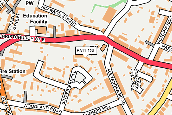 BA11 1GL map - OS OpenMap – Local (Ordnance Survey)