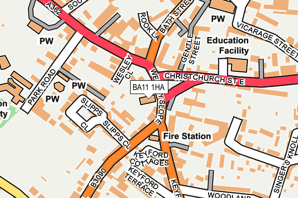 BA11 1HA map - OS OpenMap – Local (Ordnance Survey)