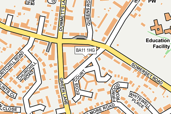 BA11 1HG map - OS OpenMap – Local (Ordnance Survey)