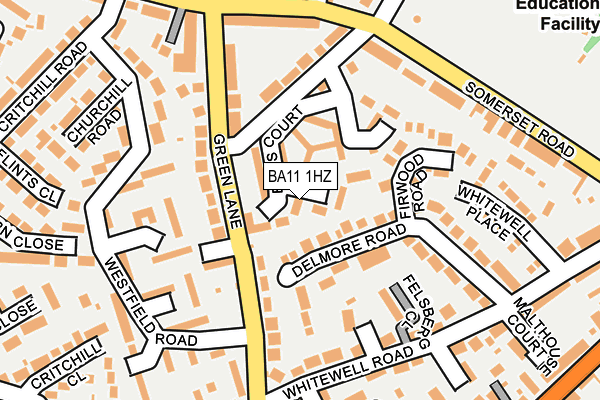 BA11 1HZ map - OS OpenMap – Local (Ordnance Survey)