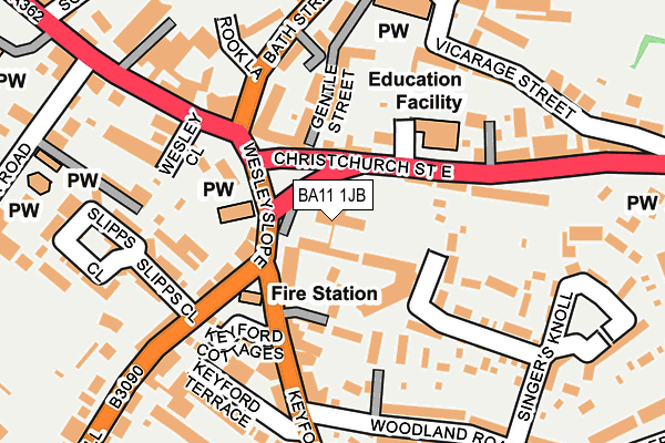 BA11 1JB map - OS OpenMap – Local (Ordnance Survey)