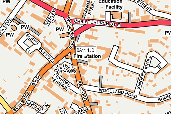 BA11 1JD map - OS OpenMap – Local (Ordnance Survey)