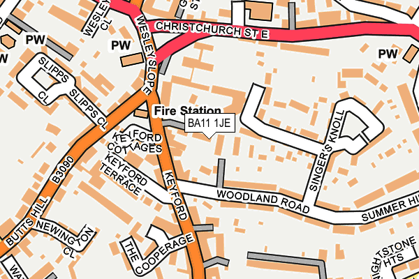 BA11 1JE map - OS OpenMap – Local (Ordnance Survey)