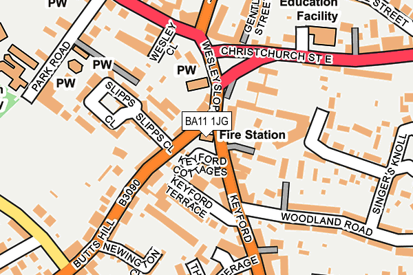 BA11 1JG map - OS OpenMap – Local (Ordnance Survey)