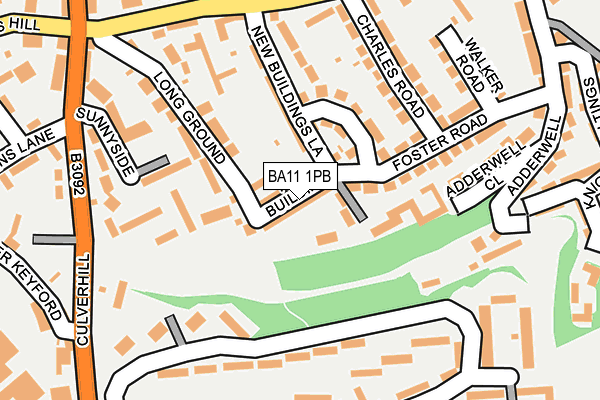 BA11 1PB map - OS OpenMap – Local (Ordnance Survey)