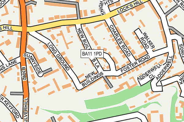 BA11 1PD map - OS OpenMap – Local (Ordnance Survey)