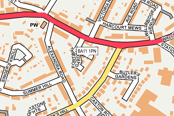 BA11 1PN map - OS OpenMap – Local (Ordnance Survey)