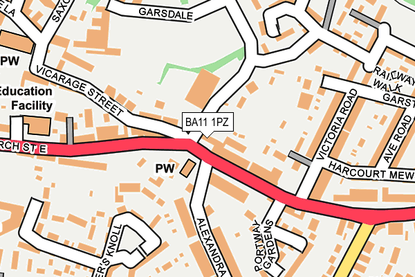 BA11 1PZ map - OS OpenMap – Local (Ordnance Survey)