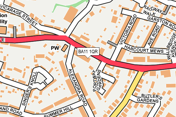 BA11 1QR map - OS OpenMap – Local (Ordnance Survey)