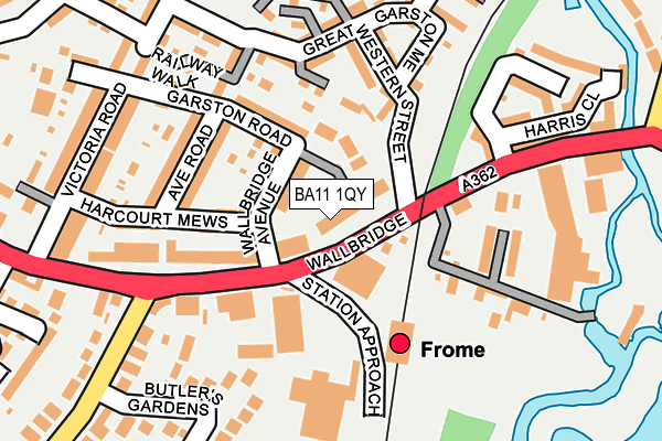 BA11 1QY map - OS OpenMap – Local (Ordnance Survey)