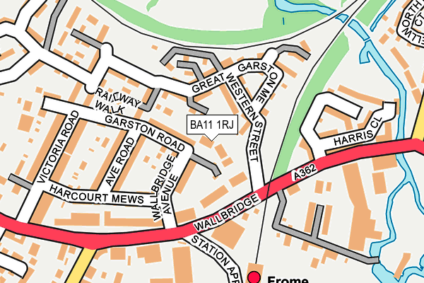 BA11 1RJ map - OS OpenMap – Local (Ordnance Survey)