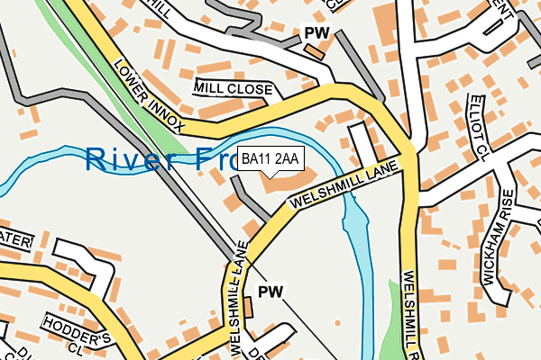 BA11 2AA map - OS OpenMap – Local (Ordnance Survey)