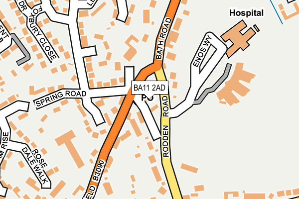 BA11 2AD map - OS OpenMap – Local (Ordnance Survey)