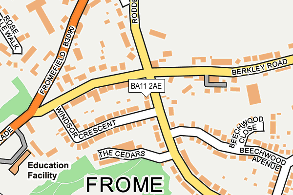 BA11 2AE map - OS OpenMap – Local (Ordnance Survey)