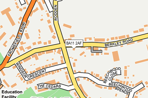 BA11 2AF map - OS OpenMap – Local (Ordnance Survey)