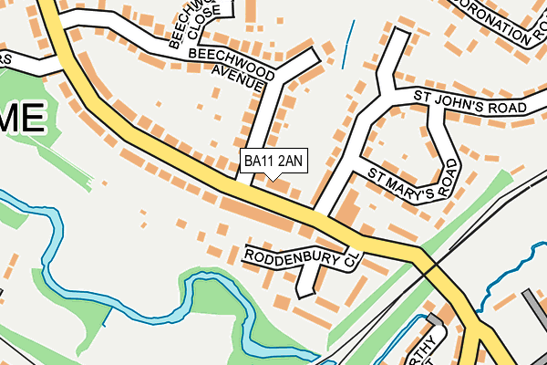 BA11 2AN map - OS OpenMap – Local (Ordnance Survey)