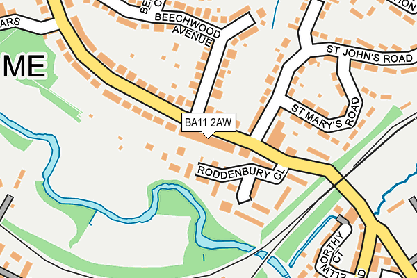 BA11 2AW map - OS OpenMap – Local (Ordnance Survey)