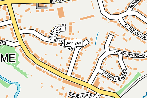 BA11 2AX map - OS OpenMap – Local (Ordnance Survey)