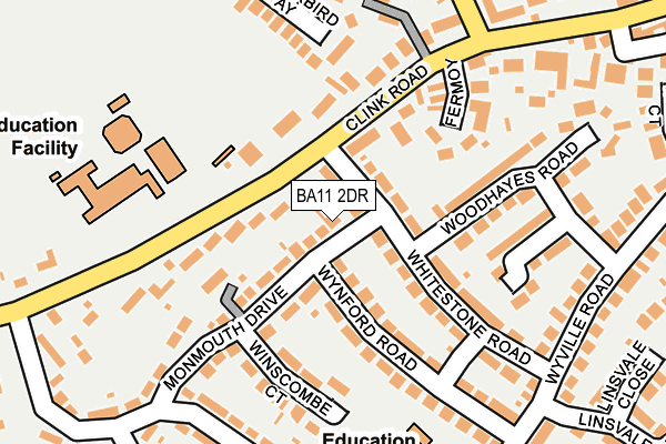 BA11 2DR map - OS OpenMap – Local (Ordnance Survey)