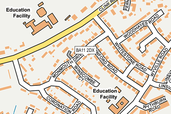 BA11 2DX map - OS OpenMap – Local (Ordnance Survey)