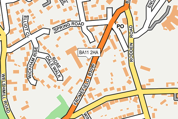 BA11 2HA map - OS OpenMap – Local (Ordnance Survey)