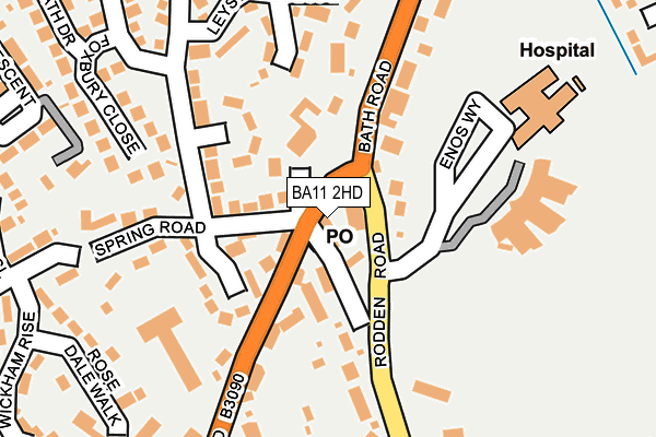 BA11 2HD map - OS OpenMap – Local (Ordnance Survey)