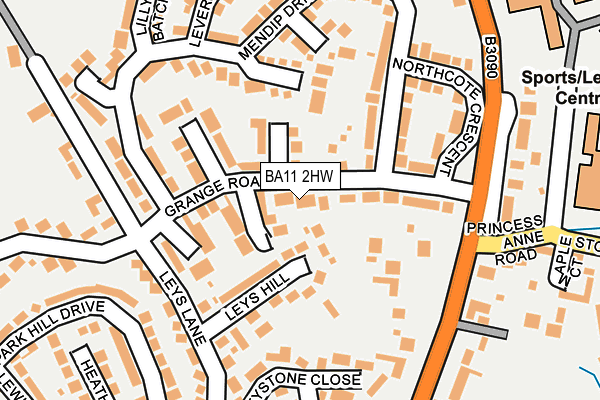 BA11 2HW map - OS OpenMap – Local (Ordnance Survey)