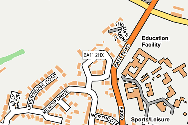 BA11 2HX map - OS OpenMap – Local (Ordnance Survey)