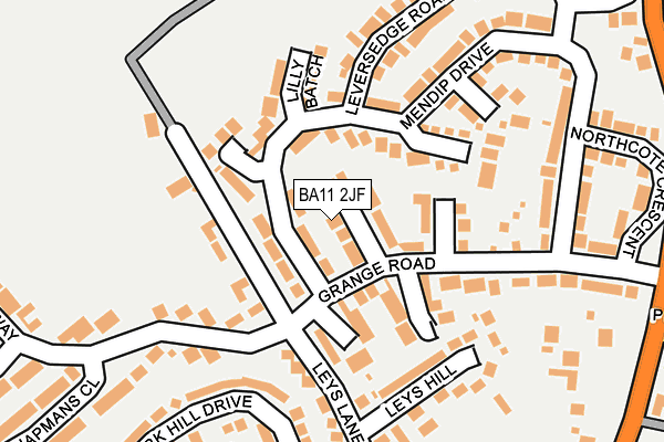 BA11 2JF map - OS OpenMap – Local (Ordnance Survey)