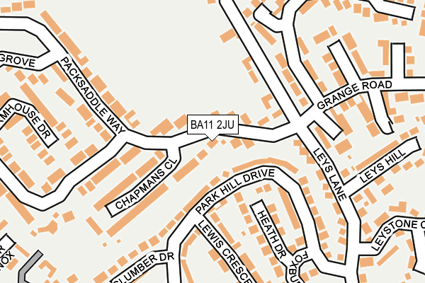 BA11 2JU map - OS OpenMap – Local (Ordnance Survey)