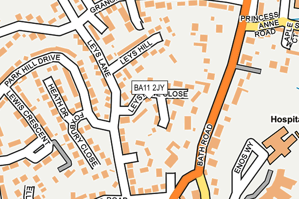 BA11 2JY map - OS OpenMap – Local (Ordnance Survey)