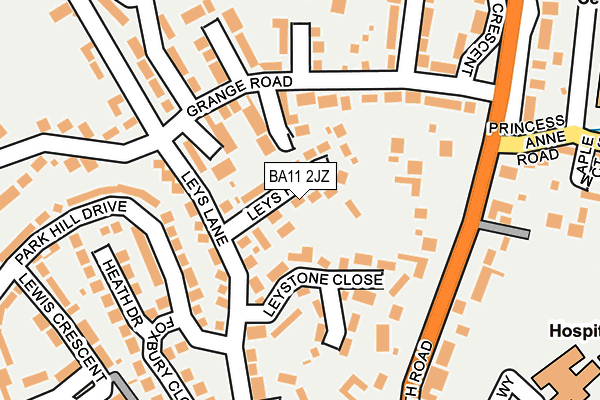 BA11 2JZ map - OS OpenMap – Local (Ordnance Survey)