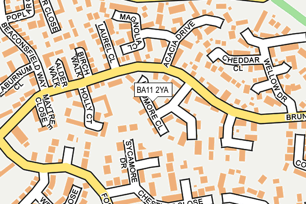 BA11 2YA map - OS OpenMap – Local (Ordnance Survey)