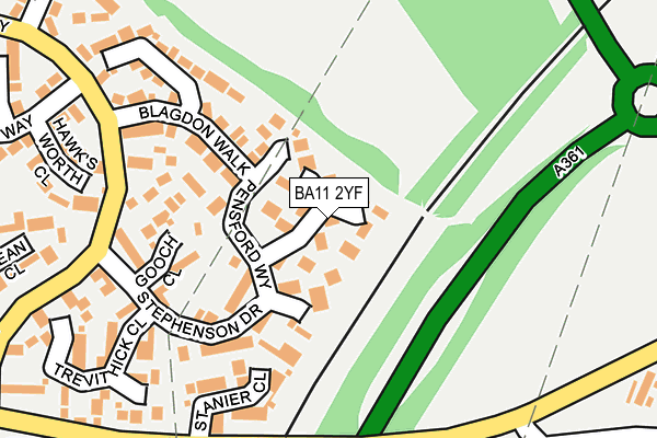 BA11 2YF map - OS OpenMap – Local (Ordnance Survey)