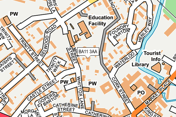 BA11 3AA map - OS OpenMap – Local (Ordnance Survey)