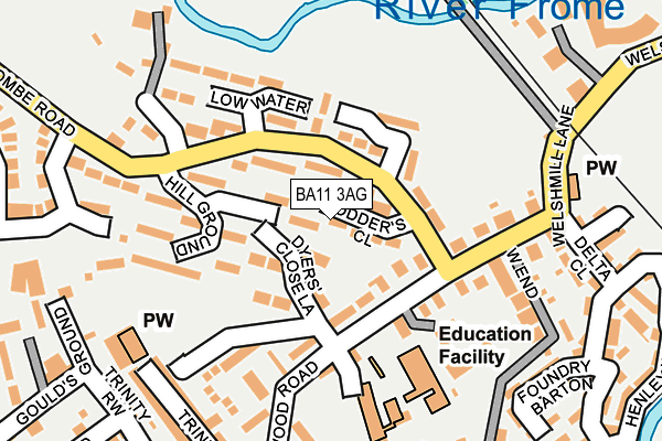 BA11 3AG map - OS OpenMap – Local (Ordnance Survey)