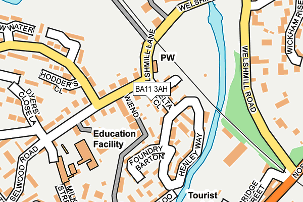 BA11 3AH map - OS OpenMap – Local (Ordnance Survey)