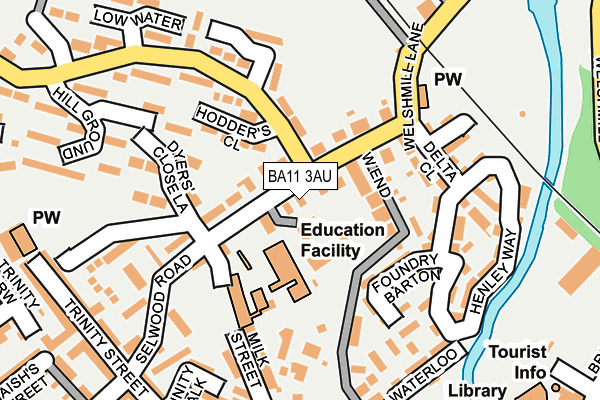 BA11 3AU map - OS OpenMap – Local (Ordnance Survey)