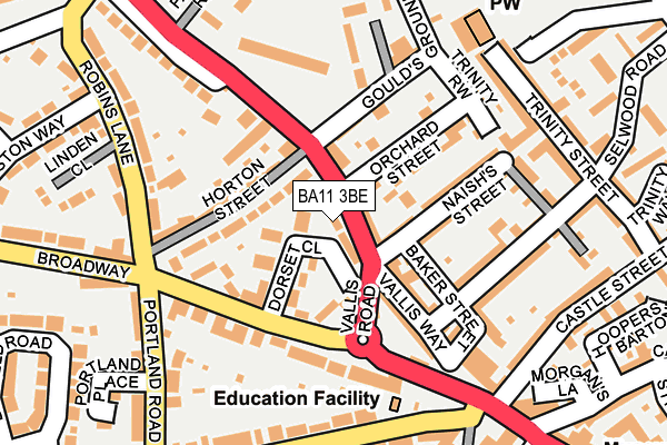 BA11 3BE map - OS OpenMap – Local (Ordnance Survey)