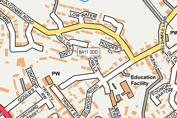 BA11 3DD map - OS OpenMap – Local (Ordnance Survey)