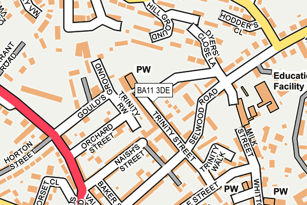 BA11 3DE map - OS OpenMap – Local (Ordnance Survey)