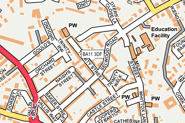 BA11 3DF map - OS OpenMap – Local (Ordnance Survey)