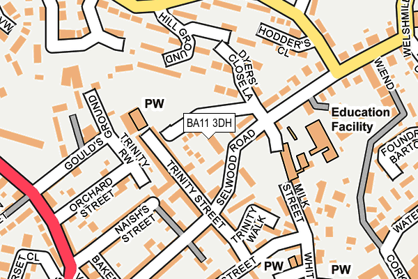 BA11 3DH map - OS OpenMap – Local (Ordnance Survey)