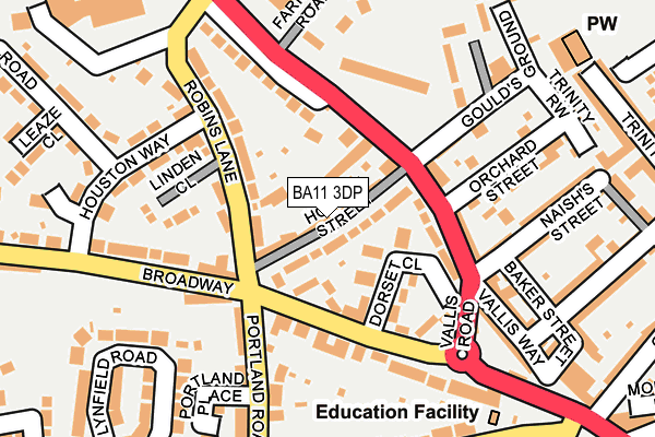 BA11 3DP map - OS OpenMap – Local (Ordnance Survey)