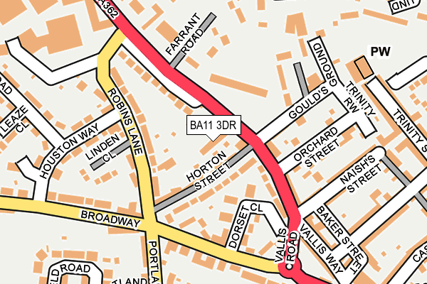 BA11 3DR map - OS OpenMap – Local (Ordnance Survey)