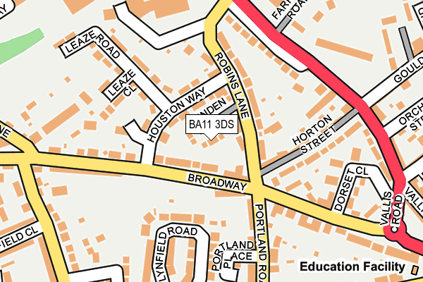 BA11 3DS map - OS OpenMap – Local (Ordnance Survey)