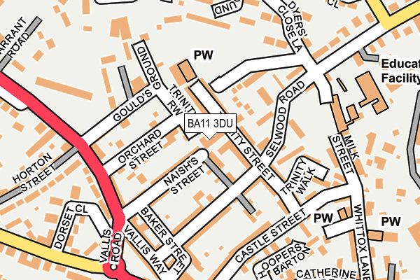 BA11 3DU map - OS OpenMap – Local (Ordnance Survey)