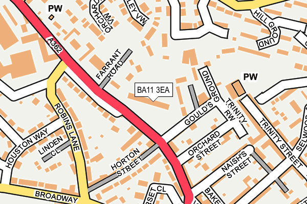 BA11 3EA map - OS OpenMap – Local (Ordnance Survey)