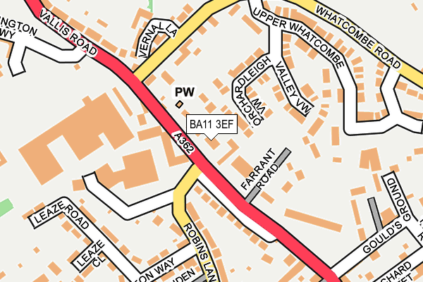 BA11 3EF map - OS OpenMap – Local (Ordnance Survey)