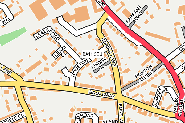 BA11 3EU map - OS OpenMap – Local (Ordnance Survey)